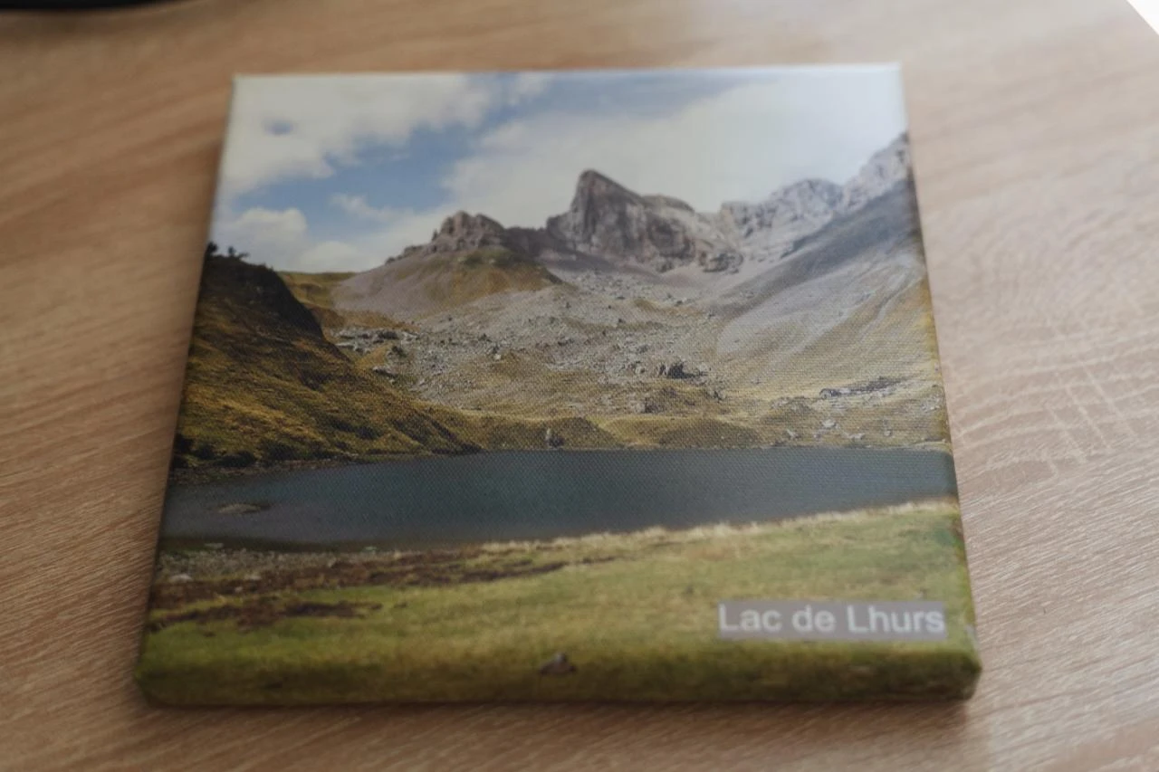 Foto em tela Lago de Lhurs - 20x20 cm - Criação única - Muito bom estado – photo 3